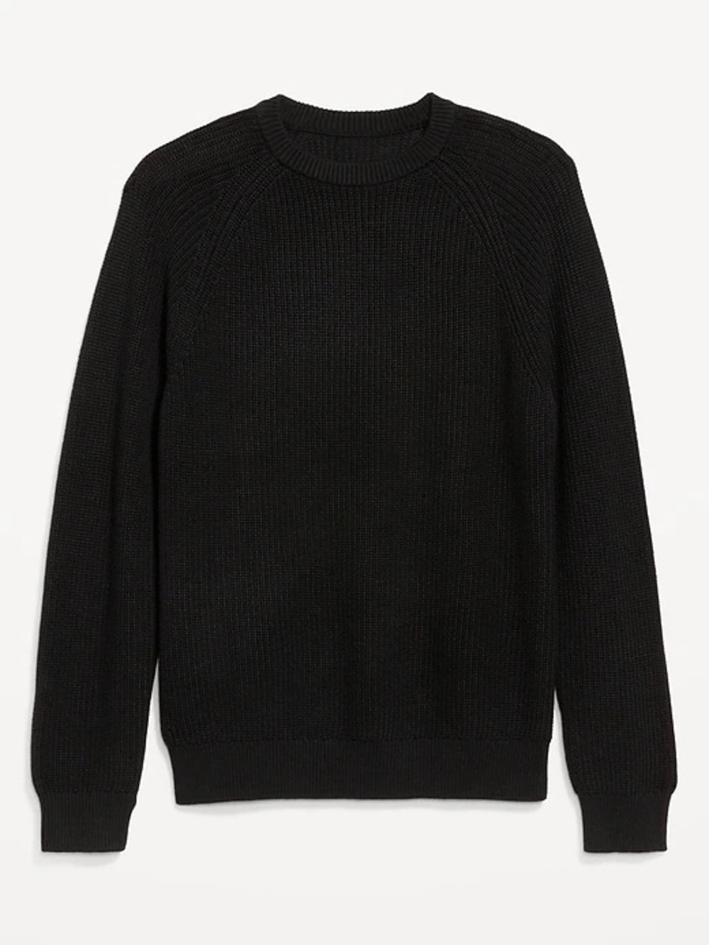 100% Cotton Black Crewneck Knit Sweater